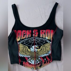 Black rock and roll leather top